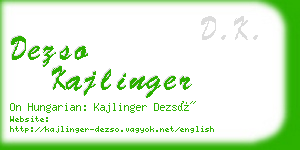 dezso kajlinger business card